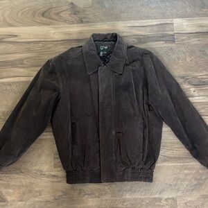 G-III Dark Brown 100% Leather Bomber Jacket